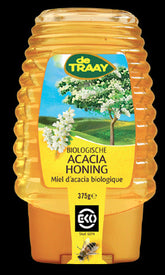 Mật ong hoa keo Acacia với bình phun hữu cơ 375 g - DE TRAAY